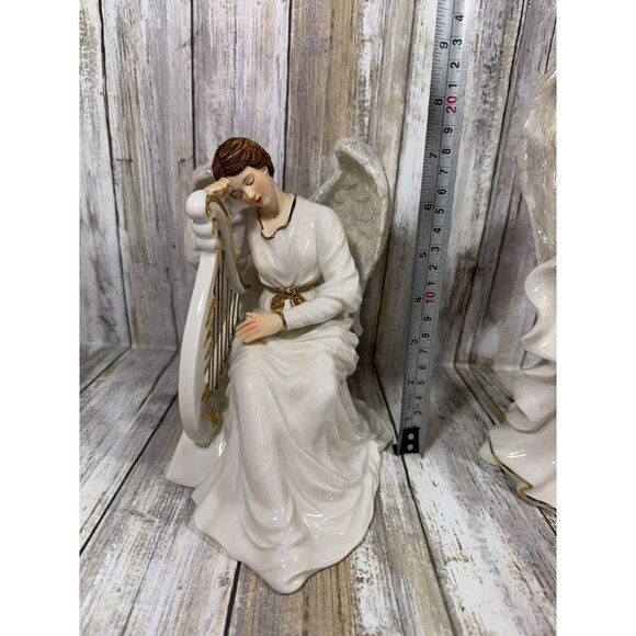 Grandeur Noel #192 Porcelain Angels Set 2000 Collectors Edition 2 Angels - Picture 11 of 11